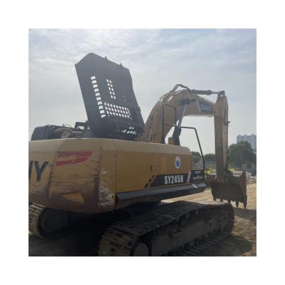 China Used Crawler Air Conditioner Big Operation Hot And Cold Power Hydraulic Excavator In Construction Machinery Used SANY SY245H Excavator For Sale for sale