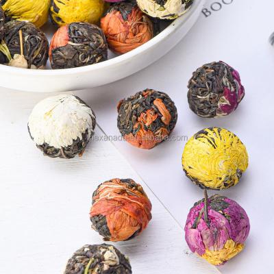 China 11 Flavors Handrolled Black Flower Combos Detox Handmade Assorted Tea Ball Lovely Blooms Flower Tea In Boiled Water Wholesale for sale