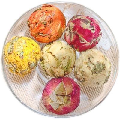 China Yunnan Health Care Products 6 Organic Flavors Flower Combos Tangerie Puerh Tea Ball Citrusy Sweet Earthy Flavor Osmanthus Flowering Balls for sale