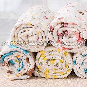 China 2018 Hot Selling / Custom Available Wholesale Cheap PORTABLE Patterns Baby Quilted Knitting Muslins Wraps 100%organic Cotton Blanket 4layer for sale