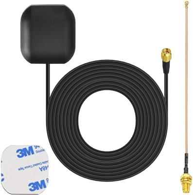 China Bingfu Waterproof Active Navigation GPS Mount Adhesive Antenna + U.FL IPX IPEX to SMA Cable for GPS Module Receiver Device 35x30x15mm for sale