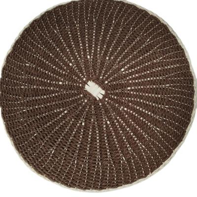 China Customized Hand Made Sustainable Rattan Place Mat Shape Table Mat Natural Brown Place Mat for sale