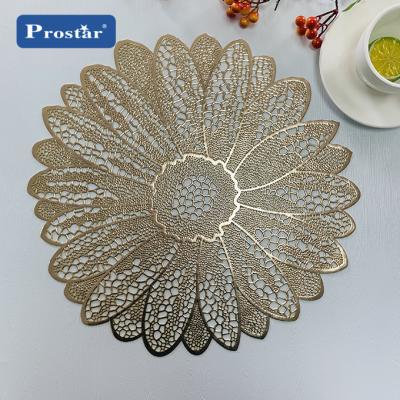 China Viable Home Deco Flower Place Mat Round PVC Place Mat Dining Table Mat For Weddings for sale