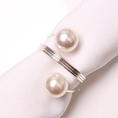 China Sustainable China made eco-friendly pearl wedding napkin ring /hotel restaurant decoration napkin holder for sale