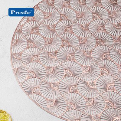 China Sustainable Sheet PVC Green And Gold New Design Place Mat for sale