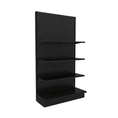 China OEM Double Side Supermarket Display Rack Gondola Shelving Grocery Metal Double Sided Shelves for sale