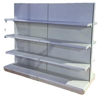 China Double sided metal display rack gondola shelving supermarket advertising shelf for sale for sale