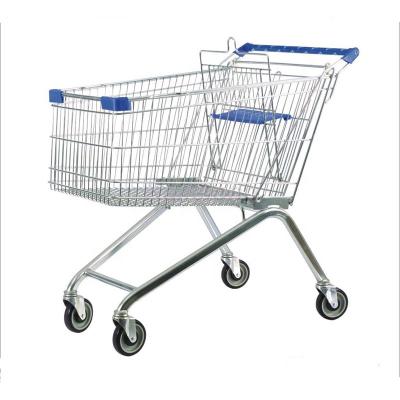 China Flexible Supermarket Heavy Duty Heavy Duty Asian Hypermarket Grocery Shopping Trolley With Plastic Chair Trolley for sale