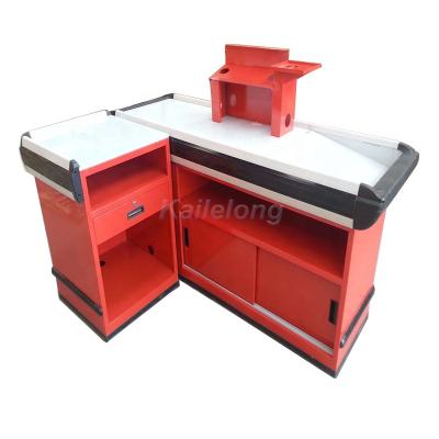 China Wholesale Fashion KLL Factory Supermarket Cashier Table Checkout Counter Store Cashier for sale