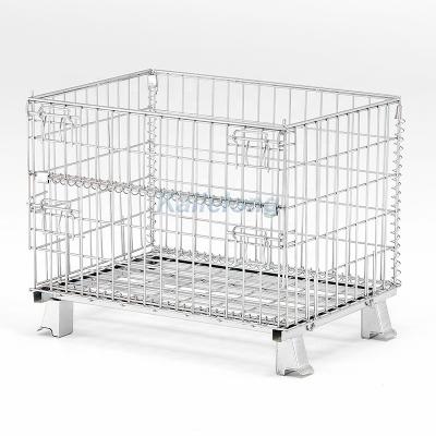 China Easy To Move Wine Storage Cage Wire Mesh Container Storage Heavy Duty Wire Rack Wine for sale