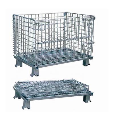 China Easy To Move Industrial Wire Mesh Storage Crate Pallet Steel Stackable Containers for sale