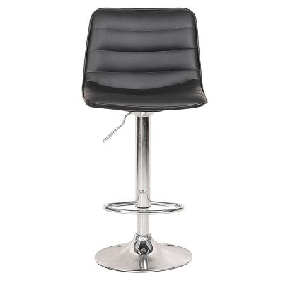 China Eco-friendly Black Square Classic Bar Chair Black Leather Upholstered Home Restaurant Chairs Cheapest Bar Stool Umpire Chair for sale