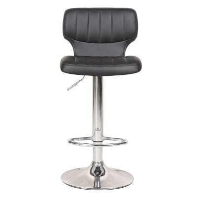 China New Leather Swivel Bar Stools Modern Leather Bar Stool Eco-Friendly Unique Black Fixed Low Chair With Back for sale