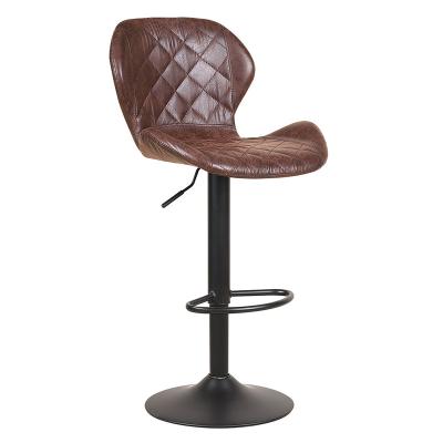 China Luxury Vintage Eco-Friendly Diamond High Chair Kitchen Bar Stool Chair Stainless Steel Metal Leather Bar Stools With Back for sale