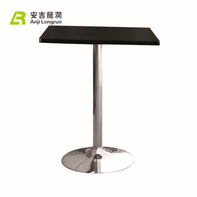 China Chromed Morden Stainless Steel Metal Leg Restaurant Square Dining Bar Table for sale