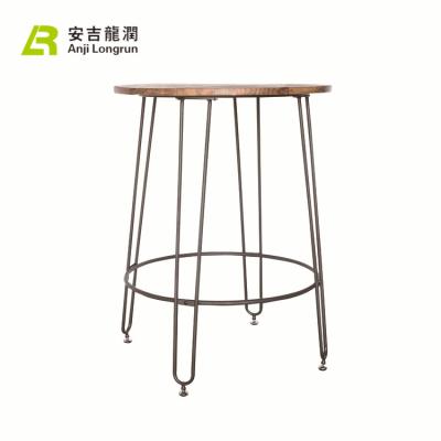 China Mordern antique solid cheap used wood coffee table restaurant vintage bar table china with iron foot for sale