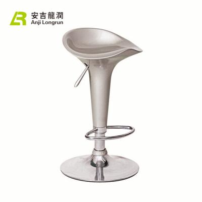 China Barstools Modern Adjustable Black Swivel Barstool Chair Hydraulic Silver Bar Stools for sale