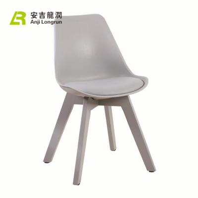 China Eco - Friendly Antique Dining Furniture PU Leather Cushion Seat Solid Wood Legs Plywood Chair for sale