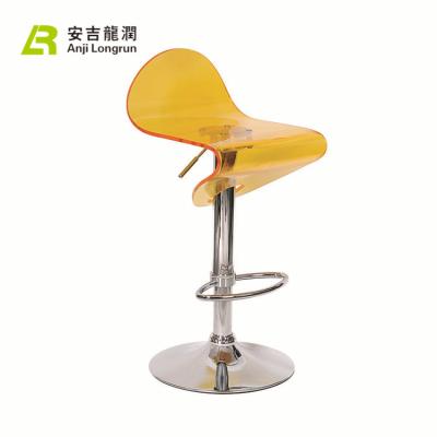 China Modern Chrome Silver Adjustable Clear Lucite Bar Stool Swivel Seat Acrylic Bar Stool for sale