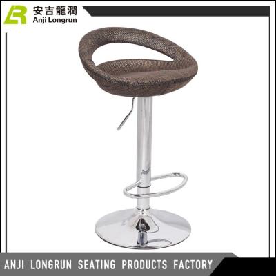 China Modern fashion rattan bar stool customized furniture / wicker bar umpire chair with footstool for sale