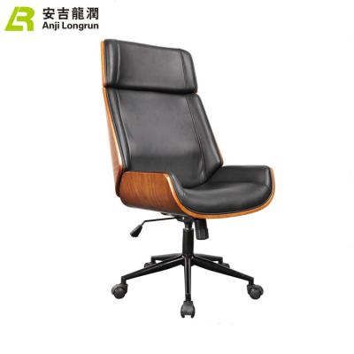 China Executive Chair Adjustable Hydraulic Wooden Office Furniture Manager Armchair Price With High Back for sale