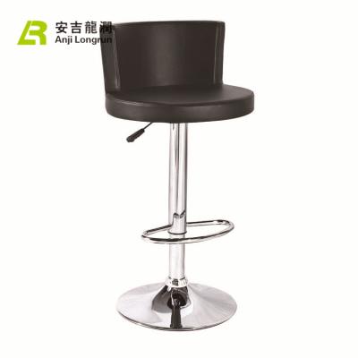 China Morden Swivel High Modern PU Adjustable Seat Round Bar Stool With PP Back for sale