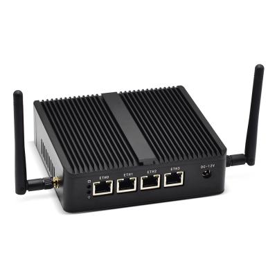 China Lans Celern J1900 2*USB HD VGA Industrial PC OPENsense Router 4 Fanless Mini Firewall Openwrt Centos Mini Computer for sale