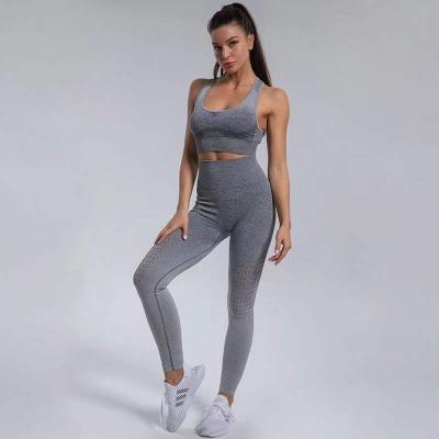 China Wholesale Breathable Seamless Body Sculpting Yoga Wear Women Gradient Ripped Pants Sports Bra Yoga Suit for sale