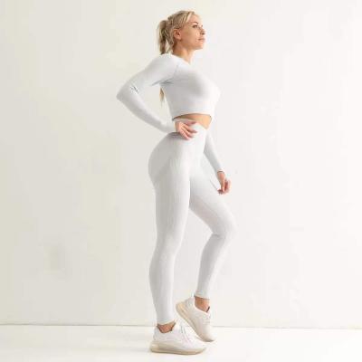 China Wholesale Seamless Yoga Clothes Women's Quick-Drying Breathable Peach Hip Yoga Sports Suit Moisture-Absorbing Tight-fitting Pants Suit for sale