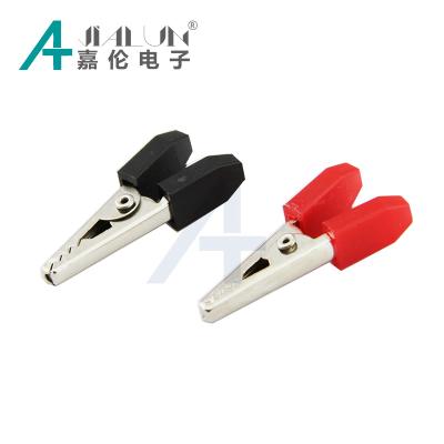 China Nickel Plated Steel JIALUN Mini Small Micro Crocodile Clips Two Pole Test Insulator Battery Clip for sale