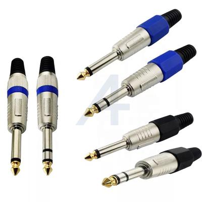 China audio & JIALUN 6.35mm Mono Speaker Video Stereo Jack With Gold Plated Head Microphone Wire Audio Connector for sale