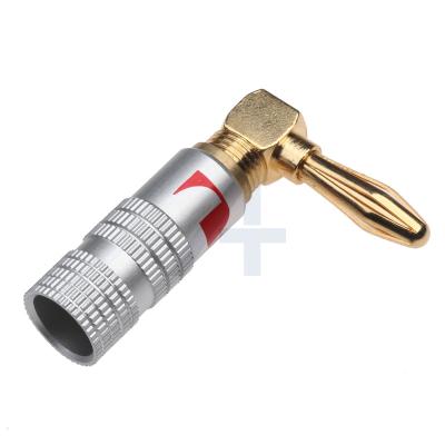 China audio & JIALUN Video Right Angle 90 Degree Banana Plug 4mm Gold Plated Video Speaker Adapter For Banana HiFi Connectors for sale