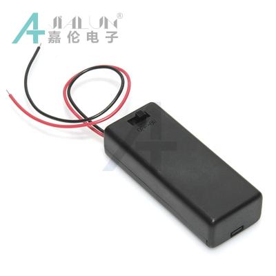 China ABS JIALUN 2 AA Battery Holder With Cover And Switch Battery Box for sale