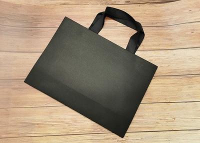 China Recyclable SGS FDA Certified Tote Paper Bags With Black Silk Ribbon Handle for sale