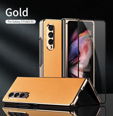 China Shockproof For Samsung zfold4 Phone Case W22 FOLD4 Holster Plated Stand 5g Inclusive Drop Protection Case for sale