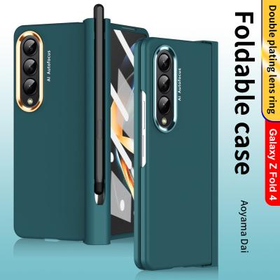 China Luxury Shockproof Smartphone Cell Mobile With Pen Folding Phone Case For Samsung Z Fold 3 Phone Case Cover for sale