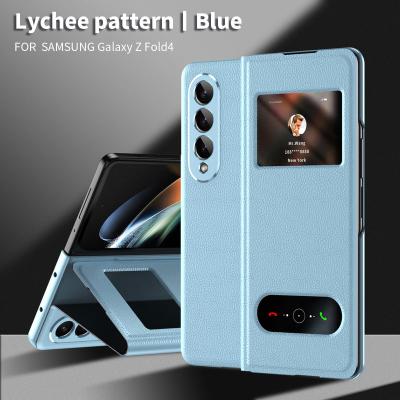 China Eco Shockproof Phone Cases New Design PC Leather Shockproof Luxury Back Cover Mobile Phone Case For Samsung Fold 4 for sale