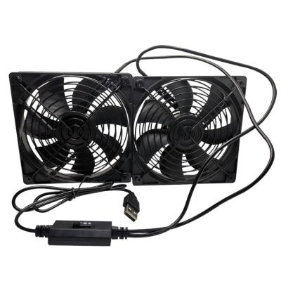 China Garment Shops Dual 120mm USB Speed ​​Control Fan 5V Portable Fan for sale