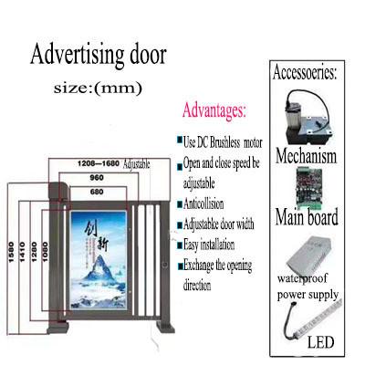 China 30W/2A Automatic Swing Barrier Gate For Pedestrian Passageway Advertising for sale