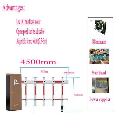 China Outdoor Parking System Automatic Barrier Gate 140W DC 24V 1500r/min for sale