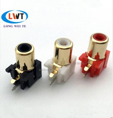 China RCA Lotus Joint Cavity Single Hole Two Leg Plug Copper AV Audio And Video White/Red/Black Straight Core RCA1-8.4-05 for sale