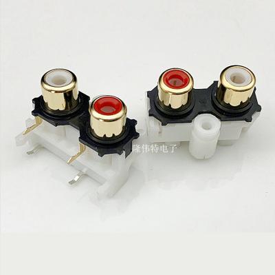 China 2-hole Gold Plated Lotus Audio Jack Seat Jack RCA-214 RCA-214 Video Plug Gold Plated for sale