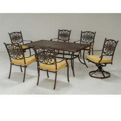 China Factory direct sale traditional classic design hot sales the cast aluminum chairs and table set patio garden for sale