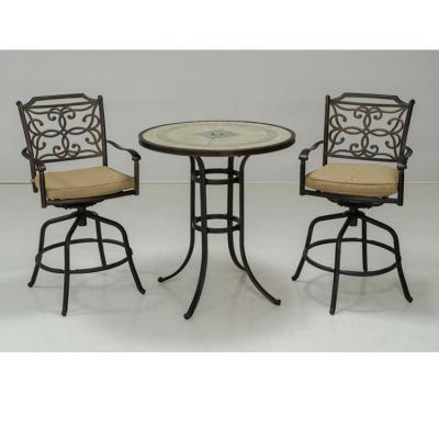 China Traditional factory sale outdoor patio set furniture cast aluminum bar dining chair and table set on sale for sale