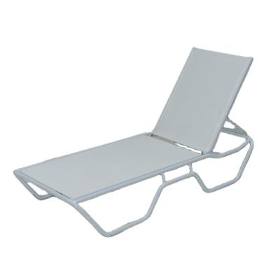 China Modern Outdoor Furniture Pool Garden Sun Sofa Bed Swept Aluminum Sling Beach Lounge Chair With Side Table for sale