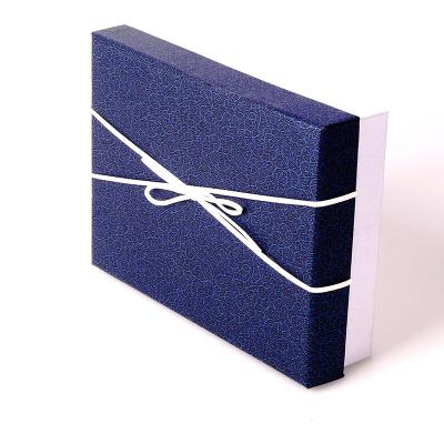 China Wholesale Custom Made Luxury Blue-Purple Gift Recycled Paper Cardboard Materials Logo Underwear Silk Heaven And Earth Cover With Low Gift Box for sale