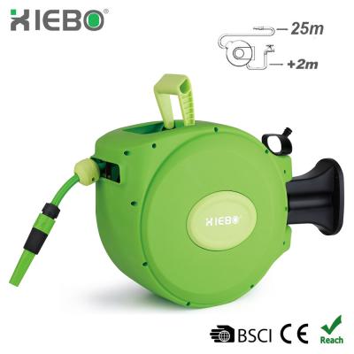 China Xiebo Brand Xiebo Brand XBW-D03 Retractable Swivel Garden Water Hose Reel 25m/85ft Automatic High Quality 180 Degree Flexible for sale