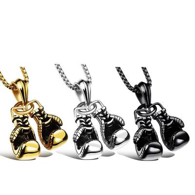 China Eco-Friendly Mini Boxing Glove Present Necklace For Men's Hiphop Cool Statement Chain Necklaces Unisex Necklace for sale