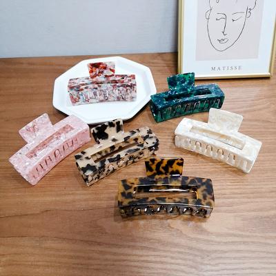 China Eco-friendly Fashion Leopard Print Claws Geometric Clamp Grab Hair Styling Hair Clips For Women Girls Hairpin Hair Accessories for sale