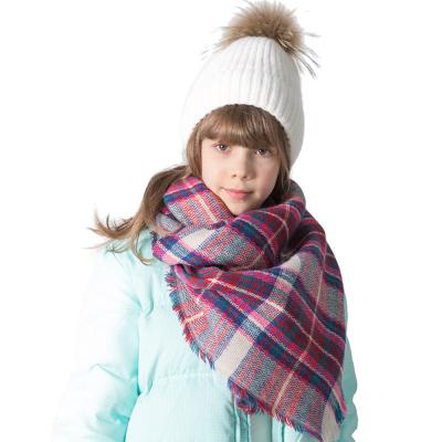 China Winter Women Plaid Winter Plaid Baby Boy Toddler Child Warm Casual Woolen Tippet Scarf Soft Cozy Cute Vacation Wear for sale